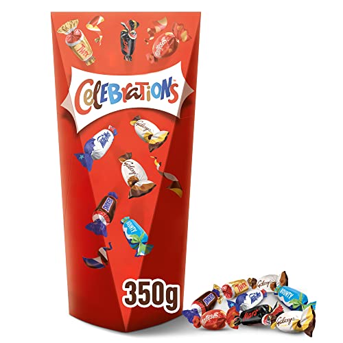 Celebrations Pop Geschenkbox, Mini-Schokoriegel Mix Snickers, Twix und mehr, Neue Geschenkverpackung mit praktischer Öffnung, 1 x 350g Packung Celebrations Pop Geschenkbox, Mini-Schokoriegel Mix Snickers, Twix und mehr, Neue Geschenkverpackung mit praktischer Öffnung, 1 x 350g Packung von Celebrations