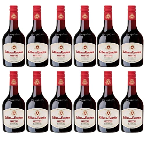 Cellier des Dauphins Prestige Rouge Méditerranée IGP Piccolo Rotwein Wein Cuvée trocken Frankreich I Visando Paket (12 Flaschen) von Cellier des Dauphins