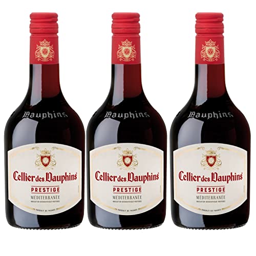 Cellier des Dauphins Prestige Rouge Méditerranée IGP Piccolo Rotwein Wein Cuvée trocken Frankreich I Visando Paket (3 Flaschen) von Cellier des Dauphins