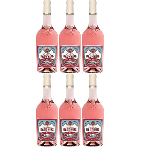 Les Dauphins Rosé Roséwein Wein Cuvée trocken Frankreich I Visando Paket (6 Flaschen) von Cellier des Dauphins