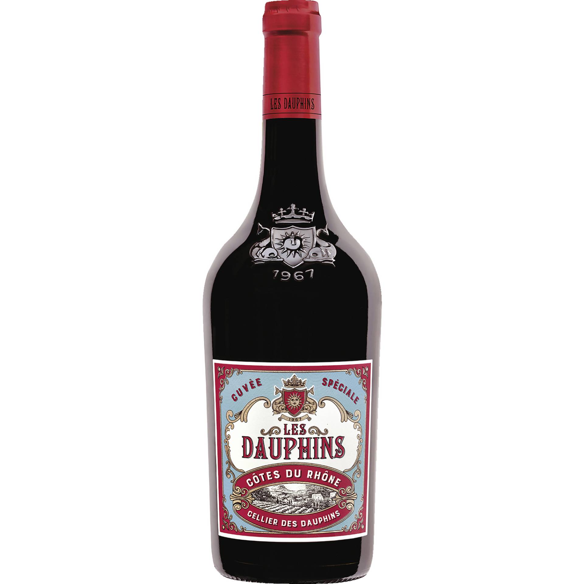 Les Dauphins Cuvée Spéciale Rouge, Côtes du Rhône AOP, Rhône, 2023, Rotwein Les Dauphins Cuvée Spéciale Rouge, Côtes du Rhône AOP, Rhône, 2023, Rotwein von Celliers des Dauphins,26790,Tulette,Frankreich