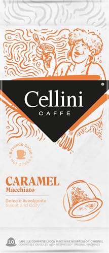 Caffè Cellini Catalan Creme Nespresso Compatible Capsules - 100pcs | Nespresso Compatible Capsules für ein Dessert-Getränk mit Karamellgeschmack | Nespresso Compatible Capsules von Cellini