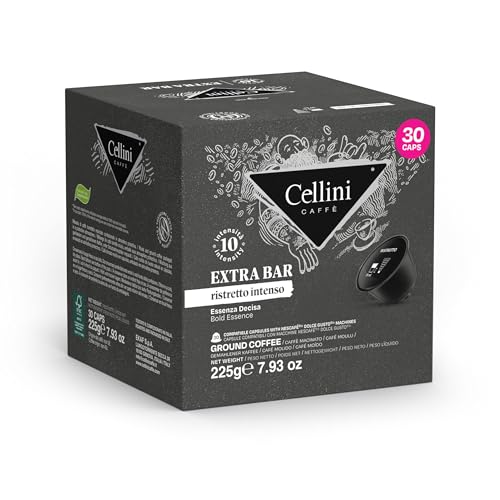 Caffè Cellini Espresso Extra Bar Kapseln compatibles Dolce Gusto - 90pcs | Dolce Gusto kompatible starke und starke Kapseln | Dolce Gusto kompatible Kapseln von Cellini