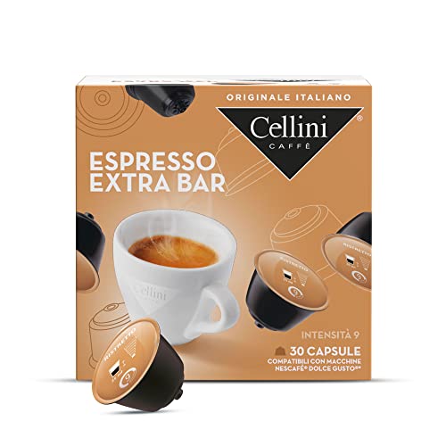 Caffè Cellini Espresso Extra Bar Kapseln compatibles Dolce Gusto - 90pcs | Dolce Gusto kompatible starke und starke Kapseln | Dolce Gusto kompatible Kapseln von Cellini
