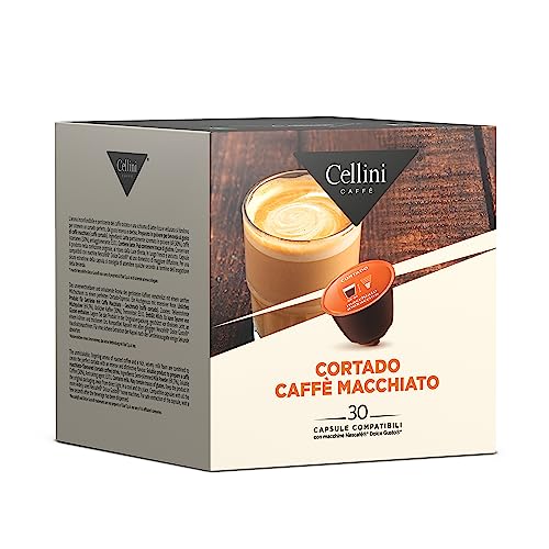 Caffè Cellini Macchiato Cortado Dolce Gusto Kompatible Kapseln - 90Stk | Dolce Gusto Kompatible Kapseln für den perfekten Macchiato Cortado Kaffee | Dolce Gusto Kompatible Kapseln von Cellini