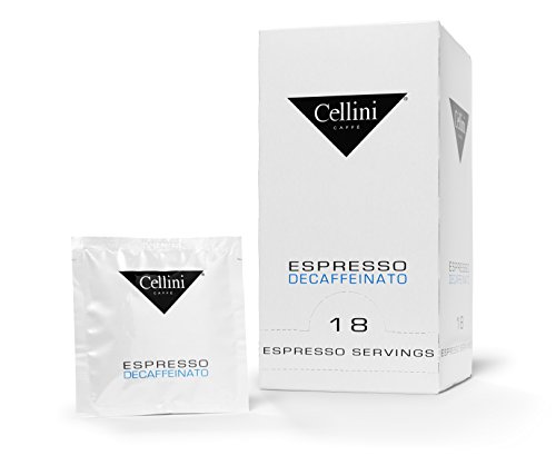 Cellini Espresso Servings Bar Entkoffeiniert, 100% Arabica, (18 ESE Pads), 3er Pack (3 x 125 g) von Cellini