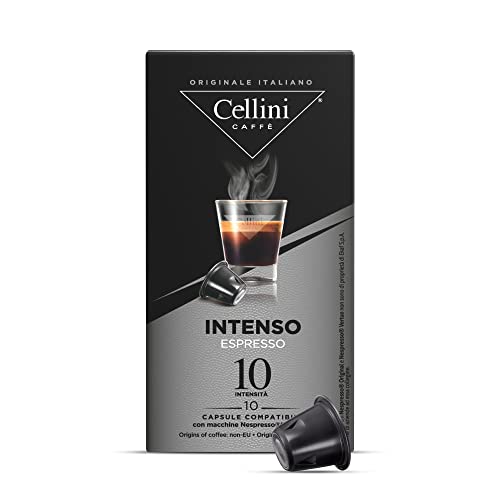 Kaffee Cellini Nespresso kompatible Kapseln - Intenso 100pcs | Nespresso kompatible Kaffeekapseln mit fruchtigen Noten und gut definierten Geschmack | Nespresso kompatible Kapseln von Cellini