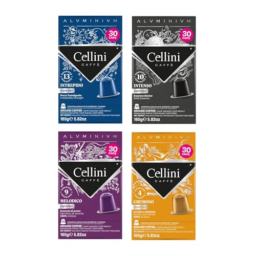 Kaffee Cellini Nespresso kompatiblen Aluminium-Kapseln - Aluminium Tasting Kit 120pcs | Nespresso kompatible Kapseln von Cellini
