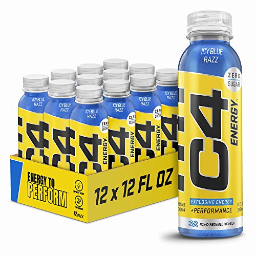C4 Energy Getränke, kohlensäurefrei, Zero Sugar Energy, Pre Workout Drink + Beta Alanin, ICY Blue Razz, 30 ml (12 Stück) von Cellucor