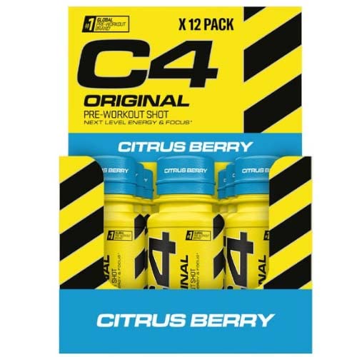C4 Original Pre-Workout Shot, Citrus Berry - 12 x 60 ml. von Cellucor