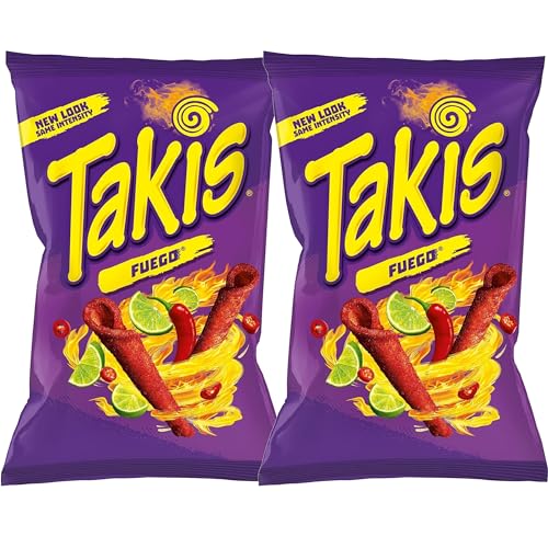 Takis Fuego (100g) - Hot Chilli Pepper Tortilla Chips (2 x 100g) von Cengo's