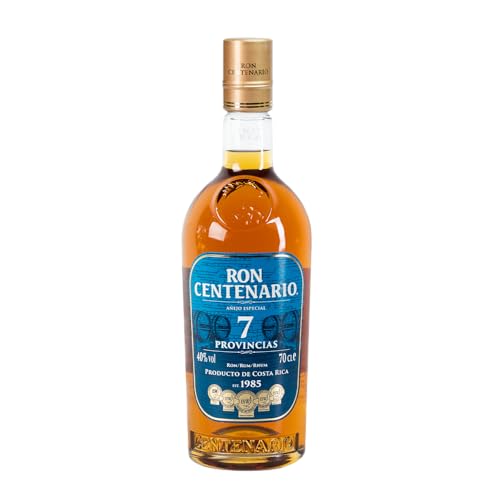 Centenario Ron Centenario 7 Provincias | Gereift in Ex-Scotch-Whisky-Eichenfässern | Noten von Honig und Eiche | Ausgezeichnet mit Silber bei der Espana International Rum Conference | 700ml von Centenario