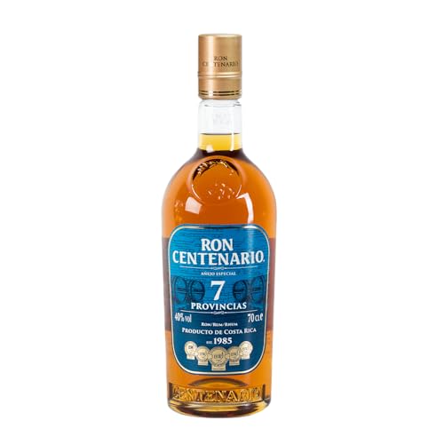 Ron Centenario 7 Provincias, Gereift in Ex-Scotch-Whisky-Eichenfässern, Noten von Honig und Eiche, Ausgezeichnet mit Silber bei der Espana International Rum Conference, 700ml von Centenario