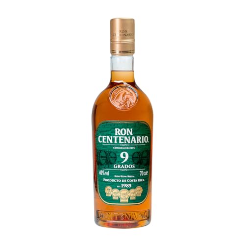 Centenario Ron Centenario 9 Grados | Gereift in Eichenfässern | fruchtiger und würziger Charakter |Ausgezeichnet mit Gold beim Spain Congreso International Del Ron Madrid | 700ml von Centenario