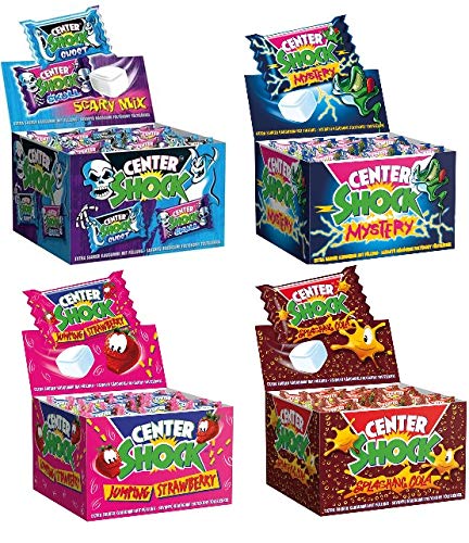 4 Boxen Center Shock Scary Mix, Splashing Cola, Mystery, Jumping Strawberry Mix a 400 g von Center Shock