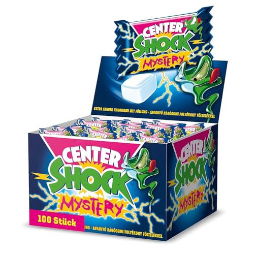 Center Shock Mystery, Box mit 100 Kaugummis, Extra-sauer, Zufallsgeschmack, geeignet für Geburtstag & Weihnachten, 400g Center Shock Mystery, Box mit 100 Kaugummis, Extra-sauer, Zufallsgeschmack, geeignet für Geburtstag & Weihnachten, 400g von Center Shock