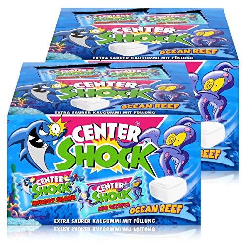 Center Shock Ocean Reef 100 Stück - Saurer Kaugummi mit Füllung 400g (2er Pack) von Center Shock