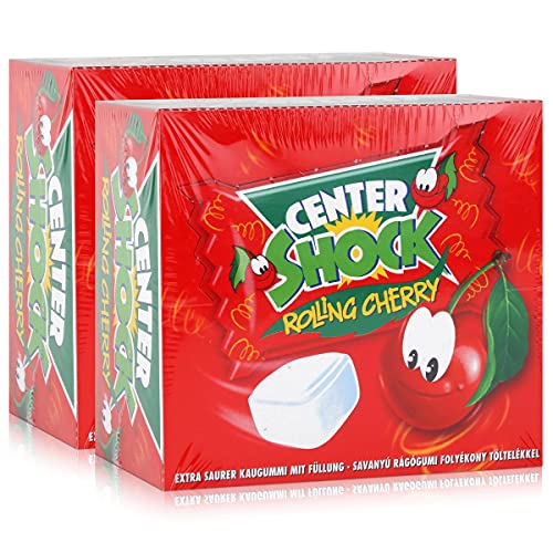 Center Shock Rolling Cherry 100 Stück - Extra saurer Kaugummi 400g (2er Pack) von Center Shock