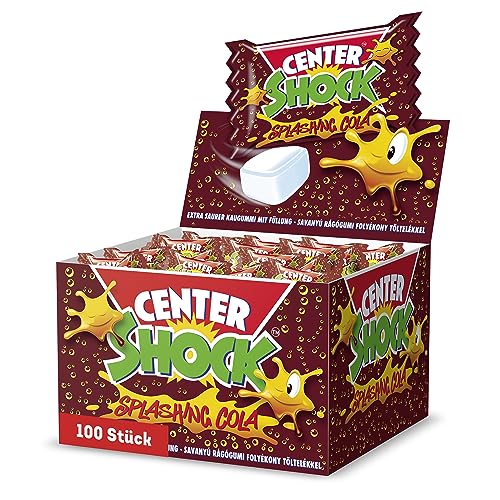 Center Shock Splashing Cola, Box mit 100 Kaugummis, extra-sauer mit Cola-Geschmack, ideal für Geburtstag, Pinata, Party, Candy-Bar & Schultüte, 400g von Center Shock