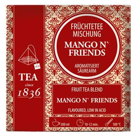 Früchteteemischung Mango ´n Friends aromatisiert 50 Pyramidenbeutel im Sachet à 4 g von Cha Cult