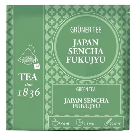 Grüner Tee Japan Sencha Fukujyu 50 Pyramidenbeutel im Sachet à 3 g von Cha Cult