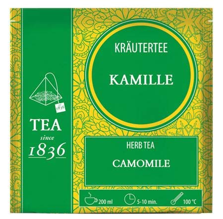 Kräutertee Kamille ohne Zusatz von Aroma 50 Pyramidenbeutel im Sachet à 2 g von Cha Cult