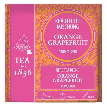 Kräuterteemischung Orange/ Grapefruit aromatisiert 50 Pyramidenbeutel im Sachet à 3,5 g von Teemando