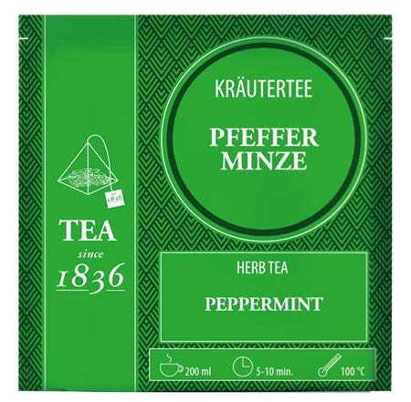 Pfefferminze ohne Zusatz von Aroma 50 Pyramidenbeutel im Sachet à 2 g Pfefferminze ohne Zusatz von Aroma 50 Pyramidenbeutel im Sachet à 2 g von Teemando