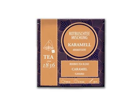 Rotbuschteemischung Karamell aromatisiert 50 Pyramidenbeutel im Sachet à 4 g von Cha Cult