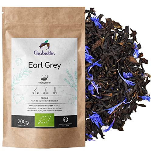 BIO Earl Grey Schwarzer Tee 200g - Bergamotte und Heidelbeerblüten Schwartee von Chabiothé
