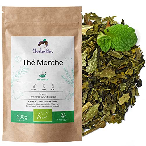 BIO Grüner Minztee 200g mit Pfefferminze - Chabiothé - Aromatischer Grüntee von Chabiothé
