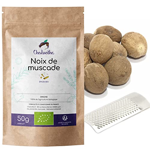 BIO Muskatnüsse ganz 50g (10 Stk min) + Raspel von Chabiothé