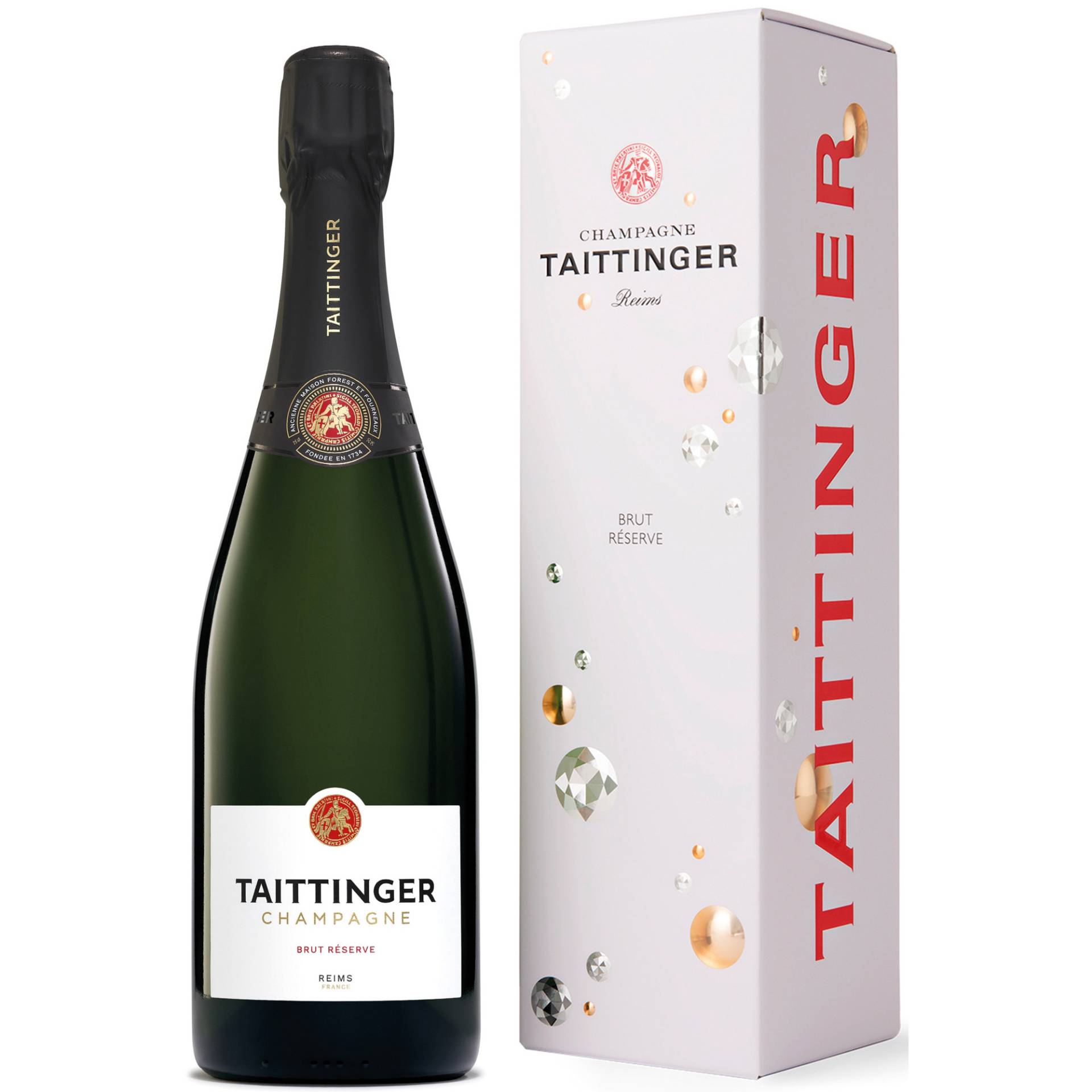 Champagne Taittinger Réserve, Brut, Champagne AC, Geschenketui, Champagne, Schaumwein von Champagne Taittinger, 51100 Reims, France