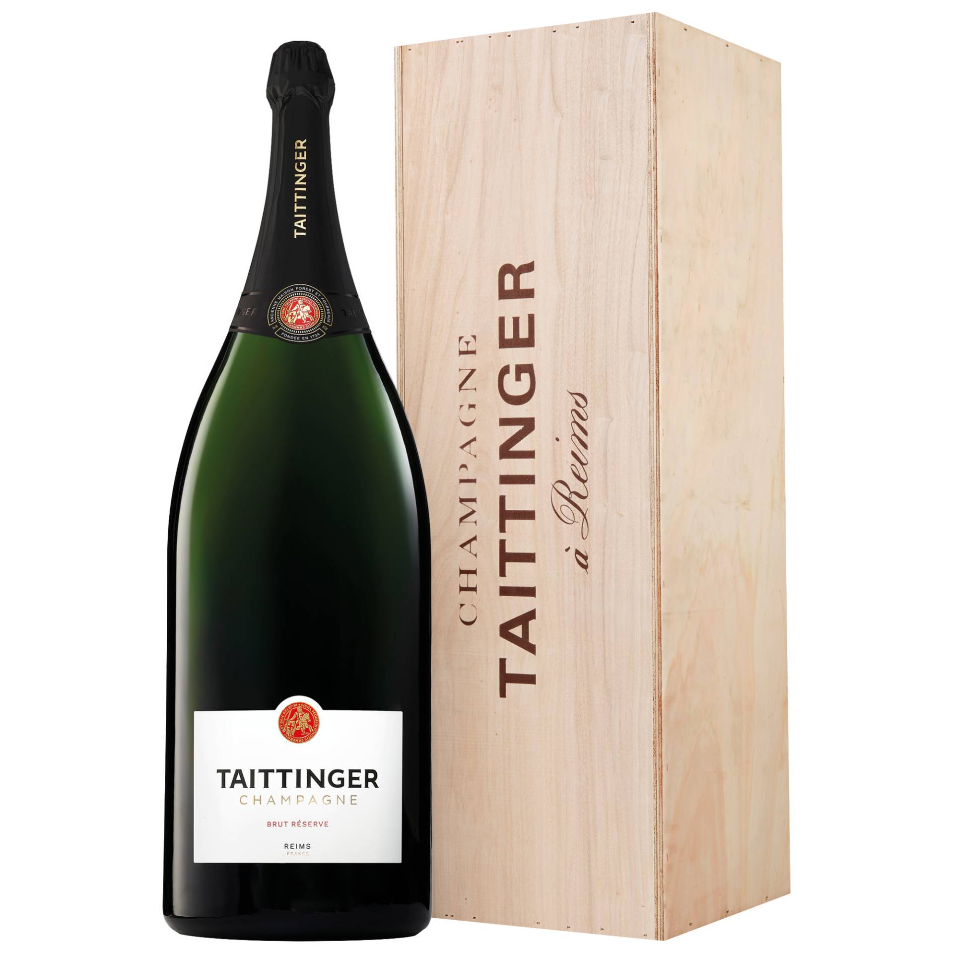 Champagne Taittinger Brut Réserve, Brut, 6,0 L in Holzkiste, Champagne, Schaumwein von "Champagne Taittinger",551100,Reims,Frankreich