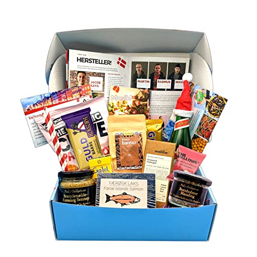 [ Chamsbox ] Dänemarkbox Hygge I Geschenkbox Dänemark I Hygge Box I Dänisches Geschenk I Gourmet Box I Skandinavien Box I Kreative Geschenkidee, Geschenkkorb Dänemark von Chamsbox