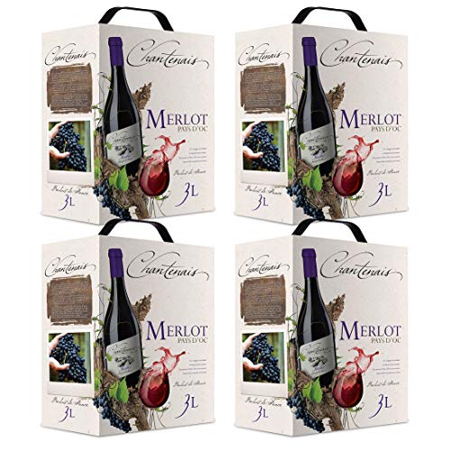 Chantenais französischer Rotwein Merlot 3L Bag in Box Merlot Trocken (4 x 3 l) von Chantenais