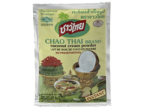 10er Pack CHAO THAI Kokosmilchpulver [10x 60g] Kokos Cream Pulver + ein kleiner Glücksanhänger gratis von Chao Thai