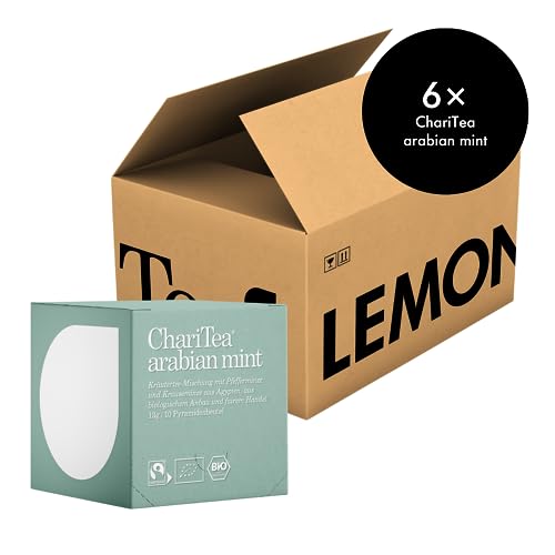 ChariTea Arabian Mint in Pyramidenbeutel - 10 Teebeutel je Packung - Bio Minz Tee - Fair Trade, Vegan (6 Packungen) von ChariTea