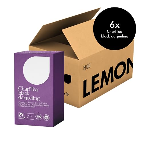 ChariTea Black Darjeeling in Beutel - 20 Teebeutel je Packung - Bio Schwarztee - Fair Trade, Vegan (6 Packungen) von ChariTea