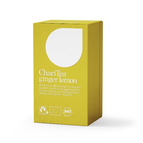 ChariTea Ginger Lemon in Beutel - 20 Teebeutel je Packung - Bio Ingwer Zitrone Tee - Fair Trade, Vegan von ChariTea
