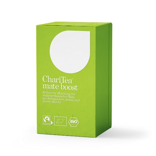 ChariTea Mate Boost in Beutel - 20 Teebeutel je Packung - Bio Matetee, Schwarztee - Fair Trade, Vegan von ChariTea