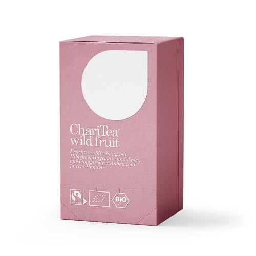 ChariTea Wild Fruit in Beutel - 20 Teebeutel je Packung - Bio Früchtetee mit Hibiskus, Hagebuttenschalen, Apfel, etc. - Fair Trade, Vegan von ChariTea