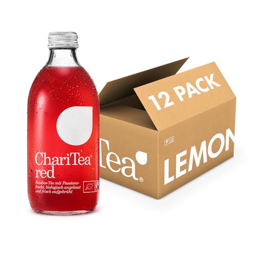 Charitea - Red - Fairer Eistee mit besten Bio Zutaten - Leckeres Erfrischungsgetränk in Glas Flasche - Biologisch angebauter Tee (12 x 330ml) - inkl. 3€ MEHRWEG Pfand von ChariTea