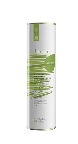 Charisma Griechisches Bio Extra Natives Olivenöl aus Kreta Dose, 1 L - Kaltextraktion von Charisma