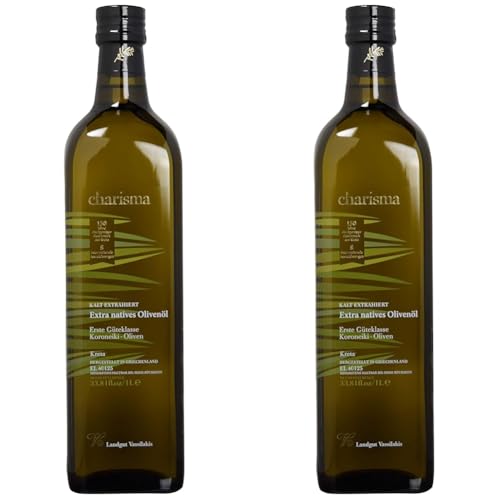Charisma Griechisches Extra Natives Olivenöl aus Kreta 1L (Packung mit 2) von Charisma