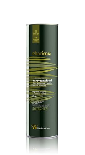 Charisma Griechisches Extra Natives Olivenöl aus Kreta Dose, 1 L - Kaltextraktion von Charisma