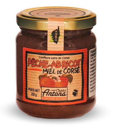 Charles Antona - Konfitüre Pfirsich-Aprikose mit korsischem Honig (Pêche-Apricot et Miel de Corse) 250 g von Charles Antona