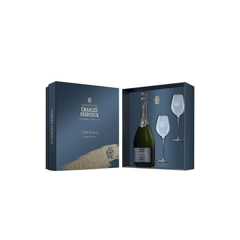 Charles Heidsieck : Coffret Brut Réserve + 2 Flûtes von Charles Heidsieck