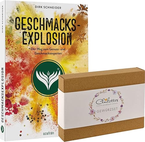 Gourmet Gewürzgeschenkset mit Buch | Charlottes Finest BIO Gewürze Set Geschenkset | Geschenkbox + Buch Geschmacksexplosion von Charlottes Finest