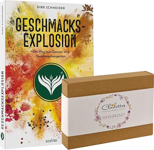 Gourmet Gewürzgeschenkset mit Buch | Charlottes Finest BIO Gewürze Set Geschenkset | Geschenkbox + Buch Geschmacksexplosion von Charlottes Finest